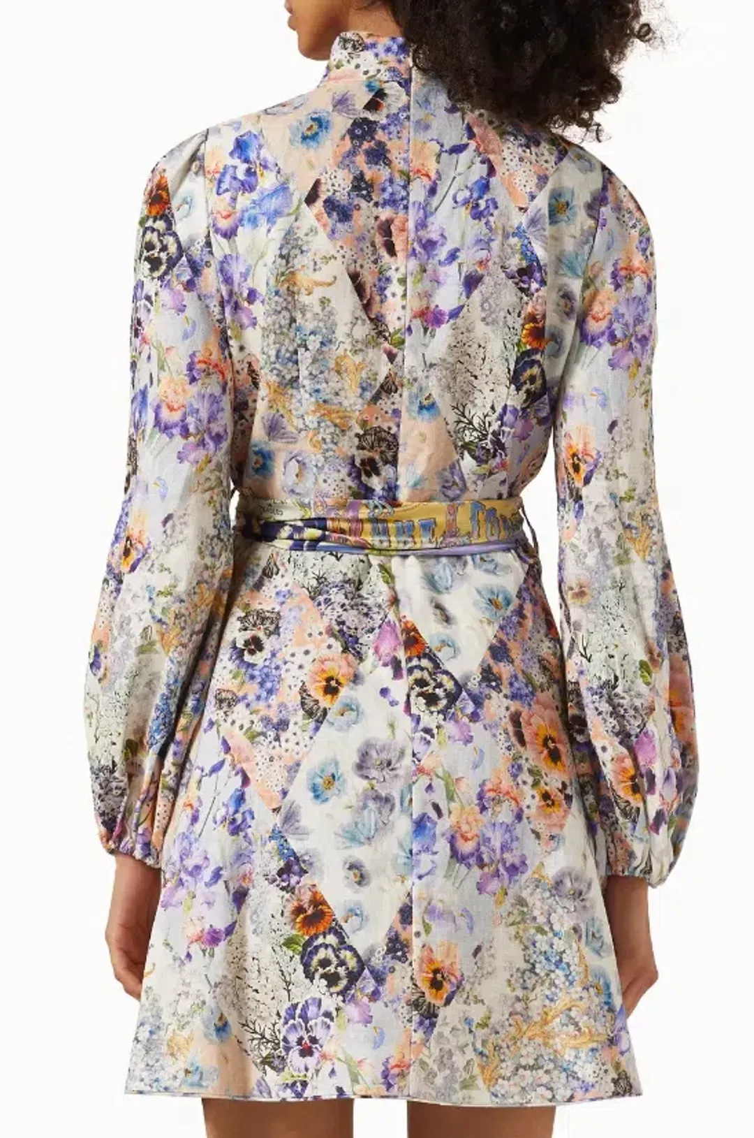 Zimmermann Tama Belted Short Dress Floral Size 4 / AU 16 for rent on The Volte - main image