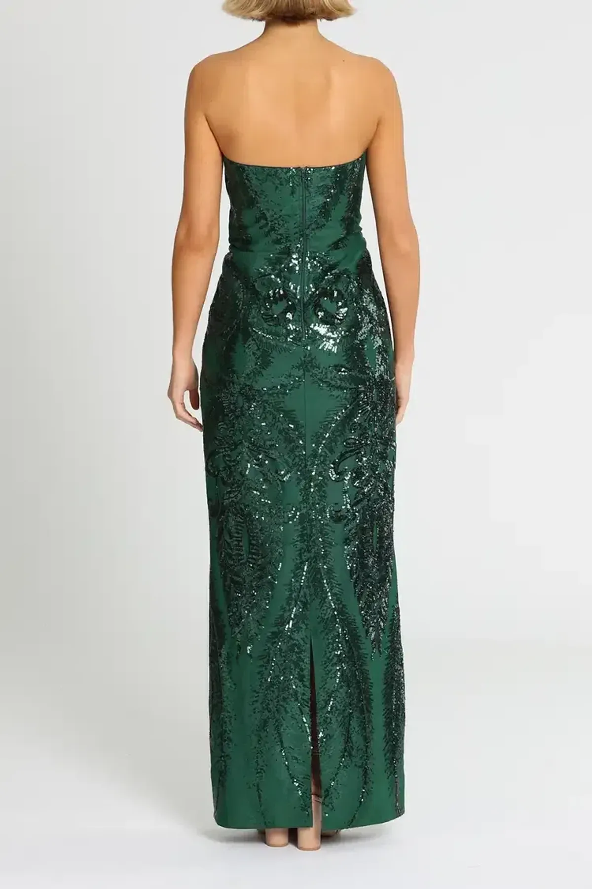 Elle Zeitoune Austin Gown Forest Green Size 12 - Image 3