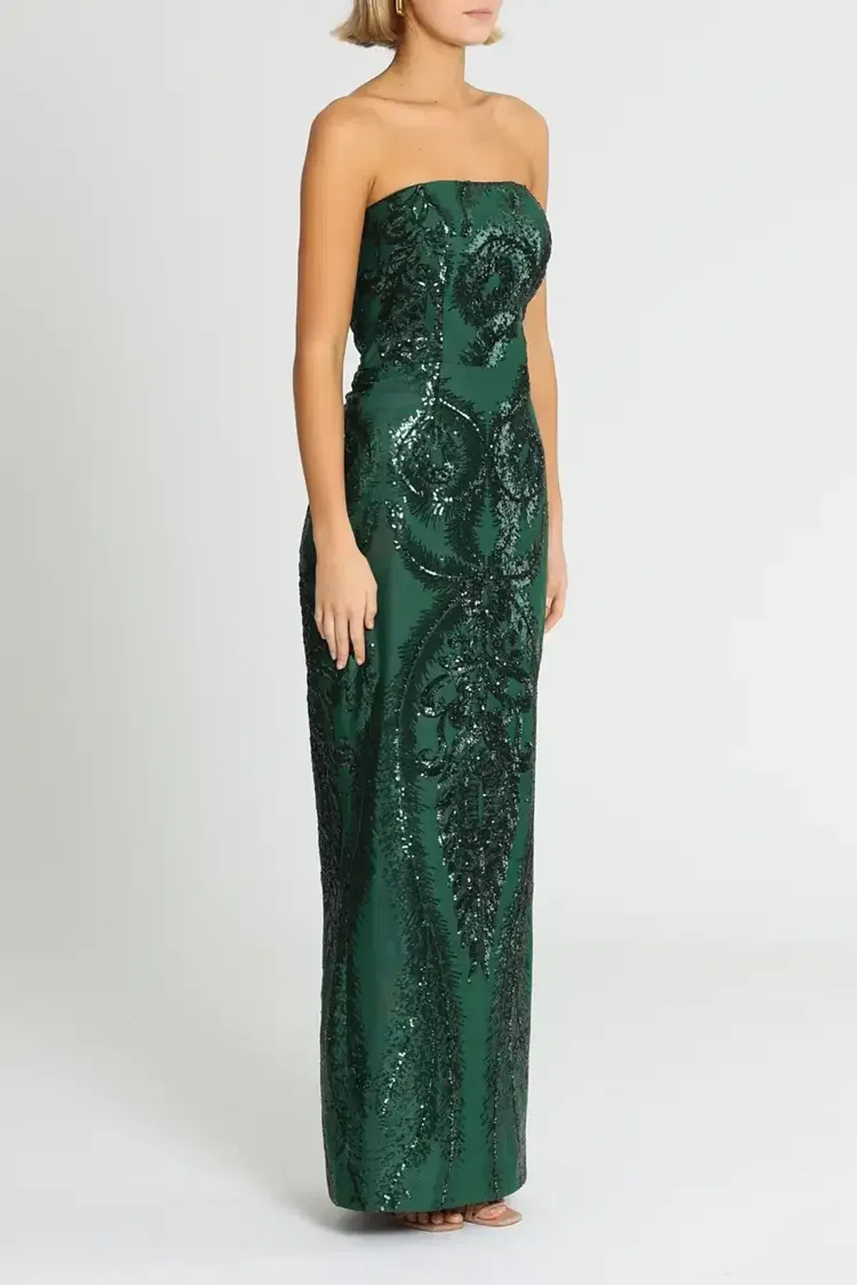 Elle Zeitoune Austin Gown Forest Green Size 12 - Image 2