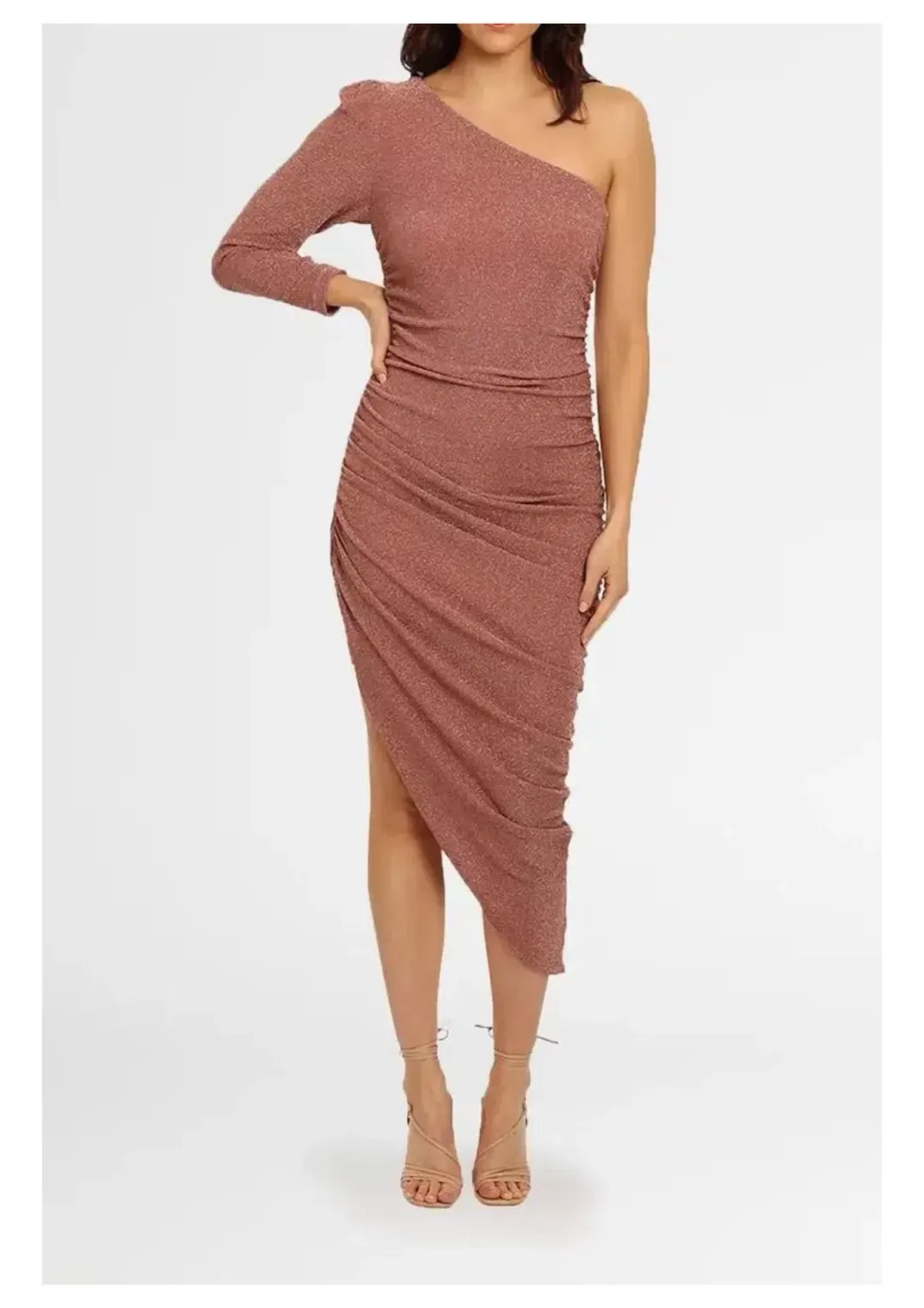 Elle Zeitoune Sabots Dress in Rose Gold Size 10 for rent on The Volte - main image