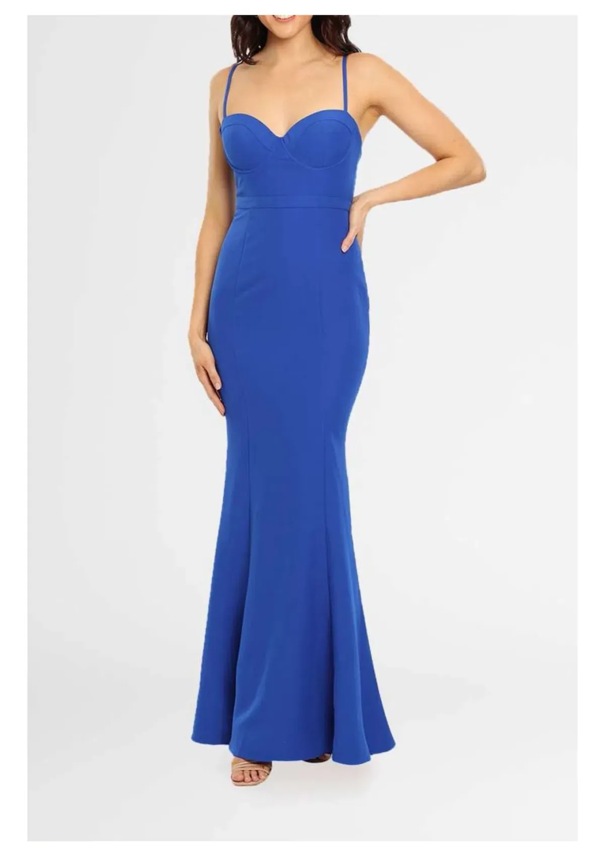 Elle Zeitoune Louisa Bustier Style Gown in Blue Size 12 for rent on The Volte - main image