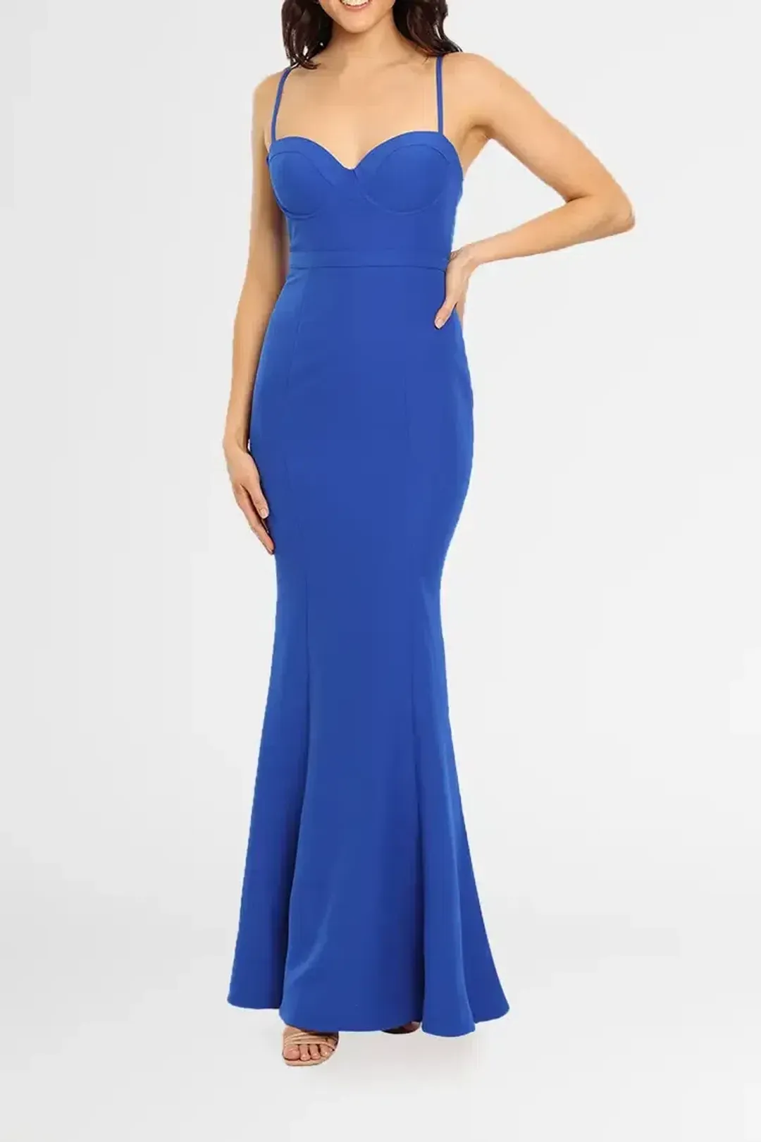 Elle Zeitoune Louisa Bustier Style Gown in Blue Size 12 for rent on The Volte - main image