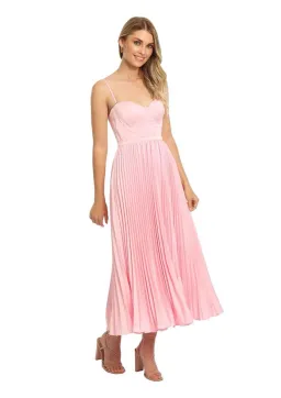 Elle Zeitoune Strapless Bustier Midi Dress in Pink Size 14 for rent on The Volte - image 1