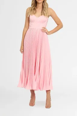 Elle Zeitoune Bustier Midi Dress in Pink Size 8 for rent on The Volte - image 1