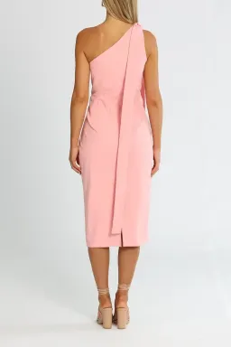 Elle Zeitoune One Shoulder Midi Dress in Pink Size 14 for rent on The Volte - image 3