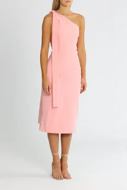 Elle Zeitoune One Shoulder Midi Dress in Pink Size 14 for rent on The Volte - image 2