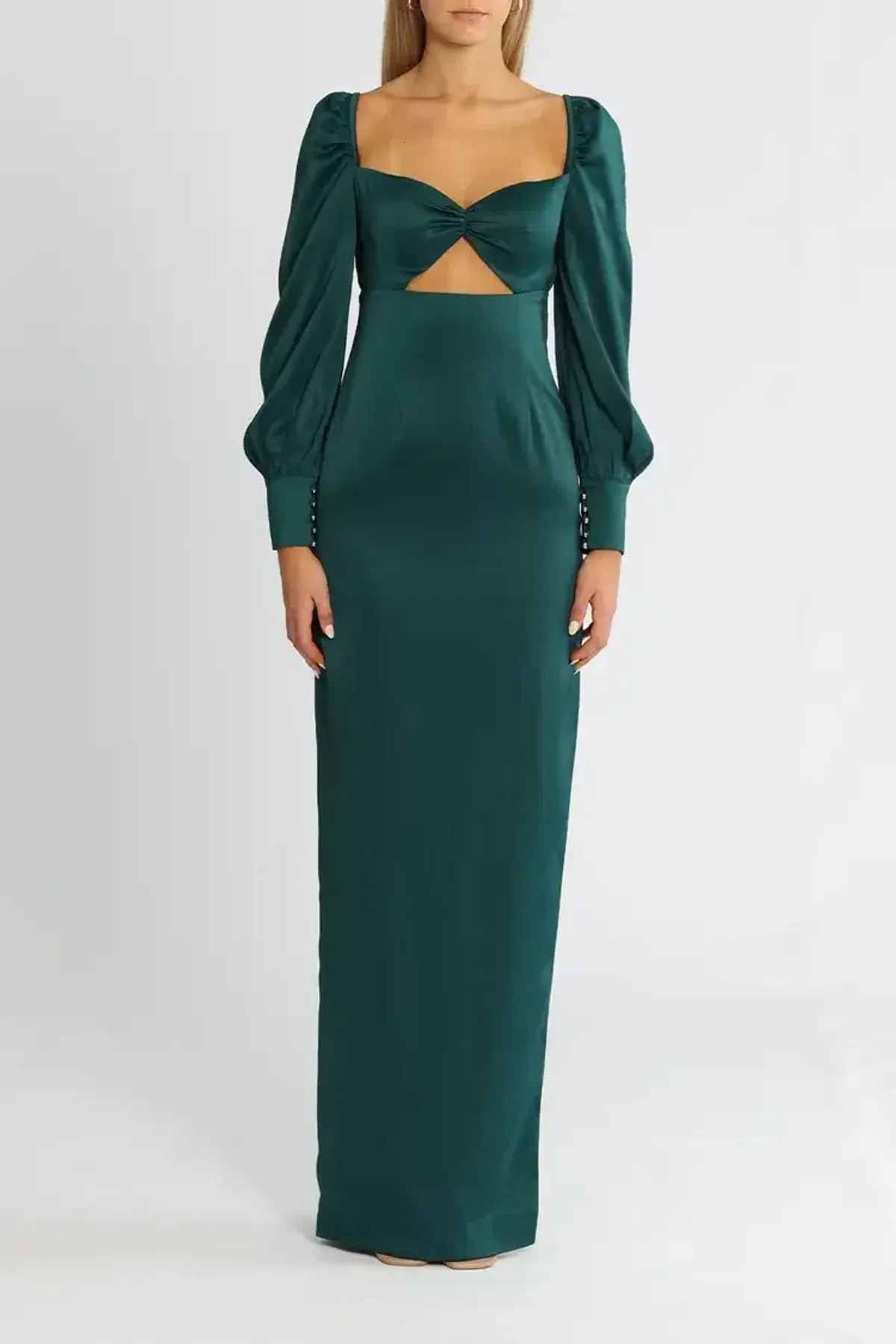 Elle Zeitoune Sweetheart Maxi Dress in Forest Green Size 8 for rent on The Volte - main image
