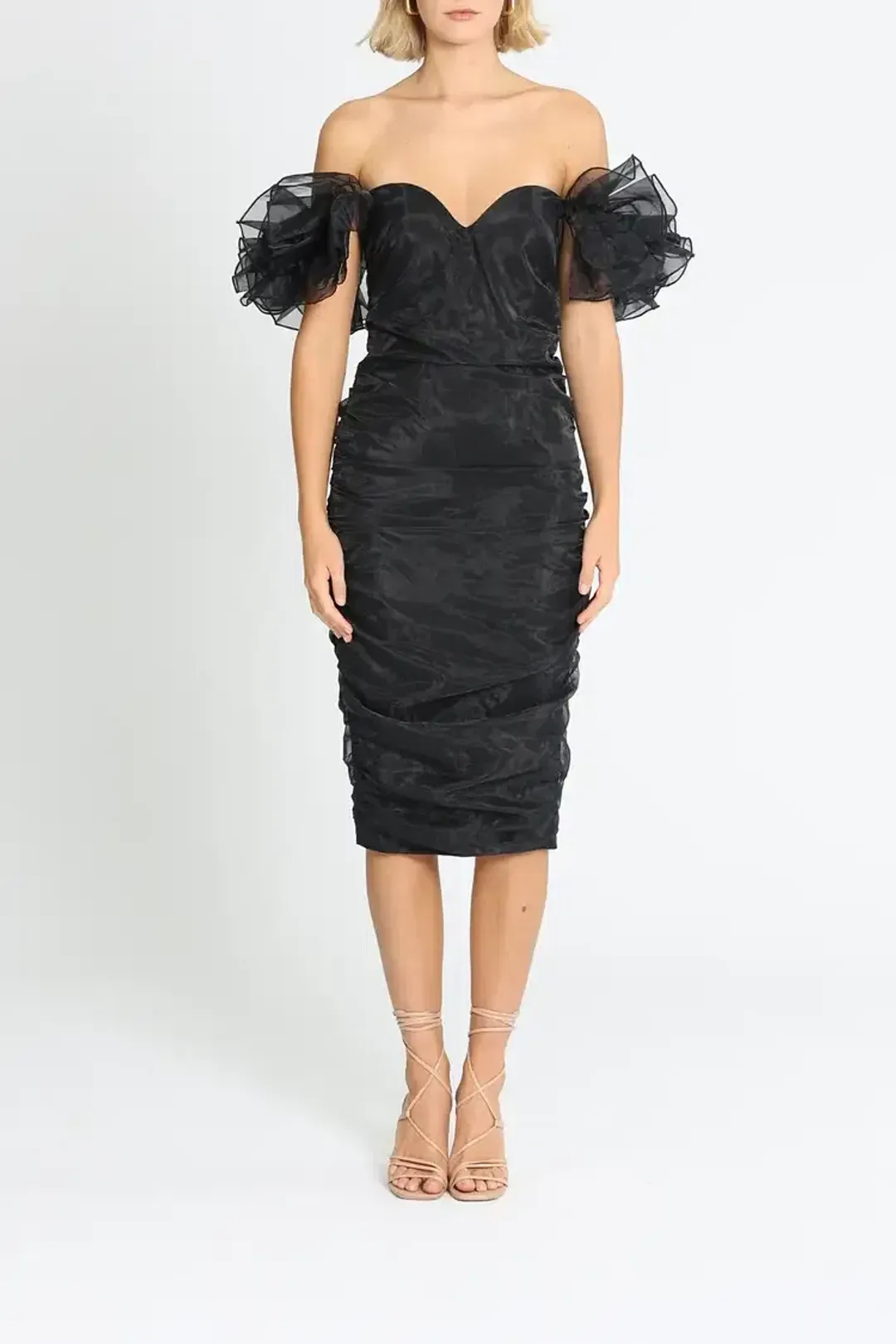 Elle Zeitoune Neveah Midi Dress in Black Size 8 for rent on The Volte - main image