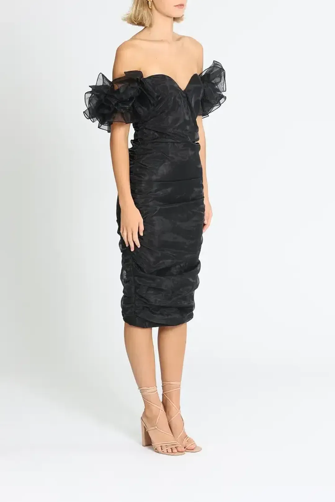 Elle Zeitoune Neveah Midi Dress in Black Size 8 for rent on The Volte - main image