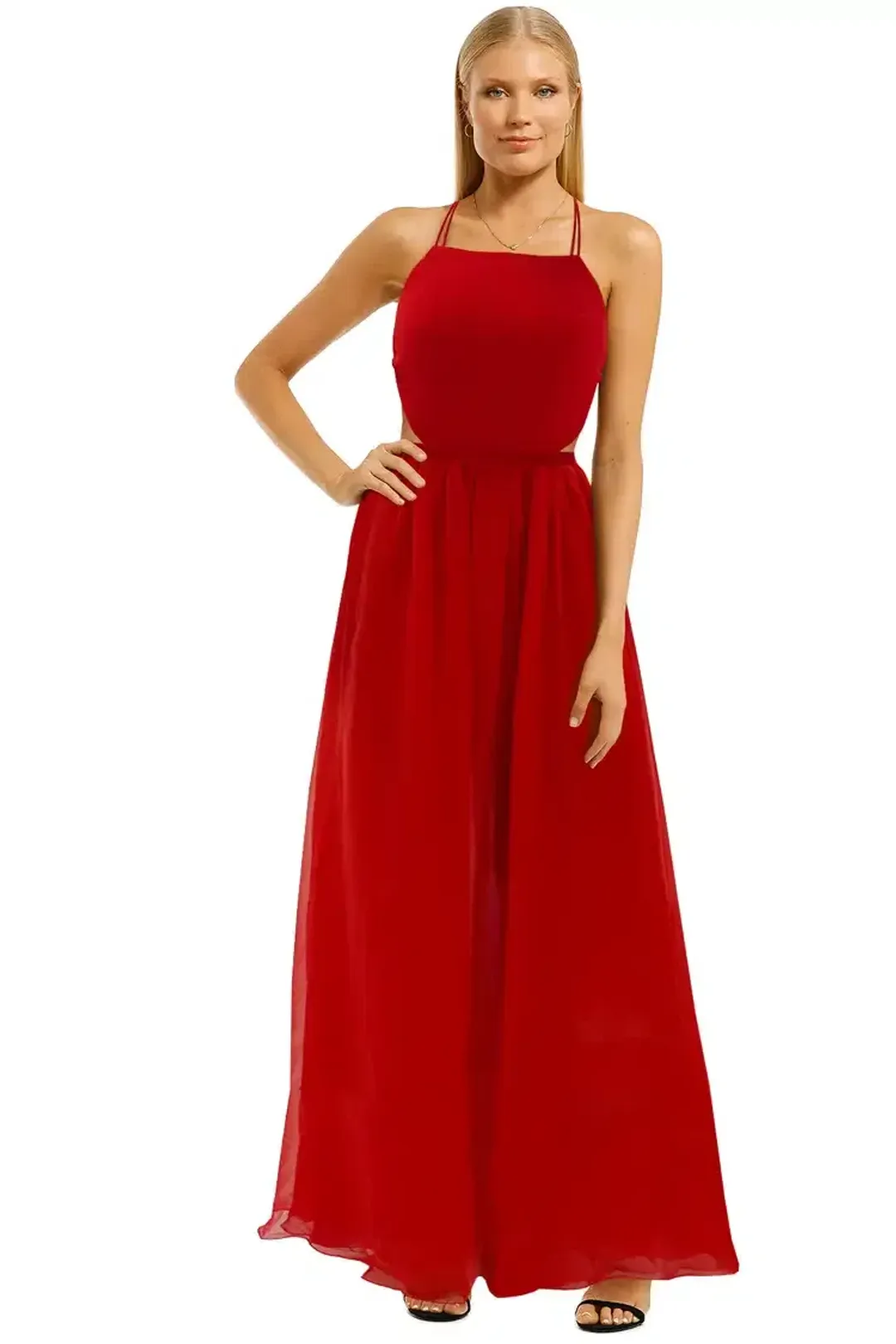 Fame and Partners Mildred Maxi Dress in Red Size 12 for rent on The Volte - main image