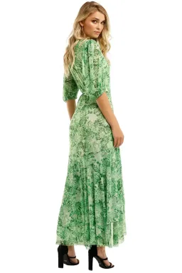 Ganni Printed Mesh Long Dress in Island Green Size 10 for rent on The Volte - image 3