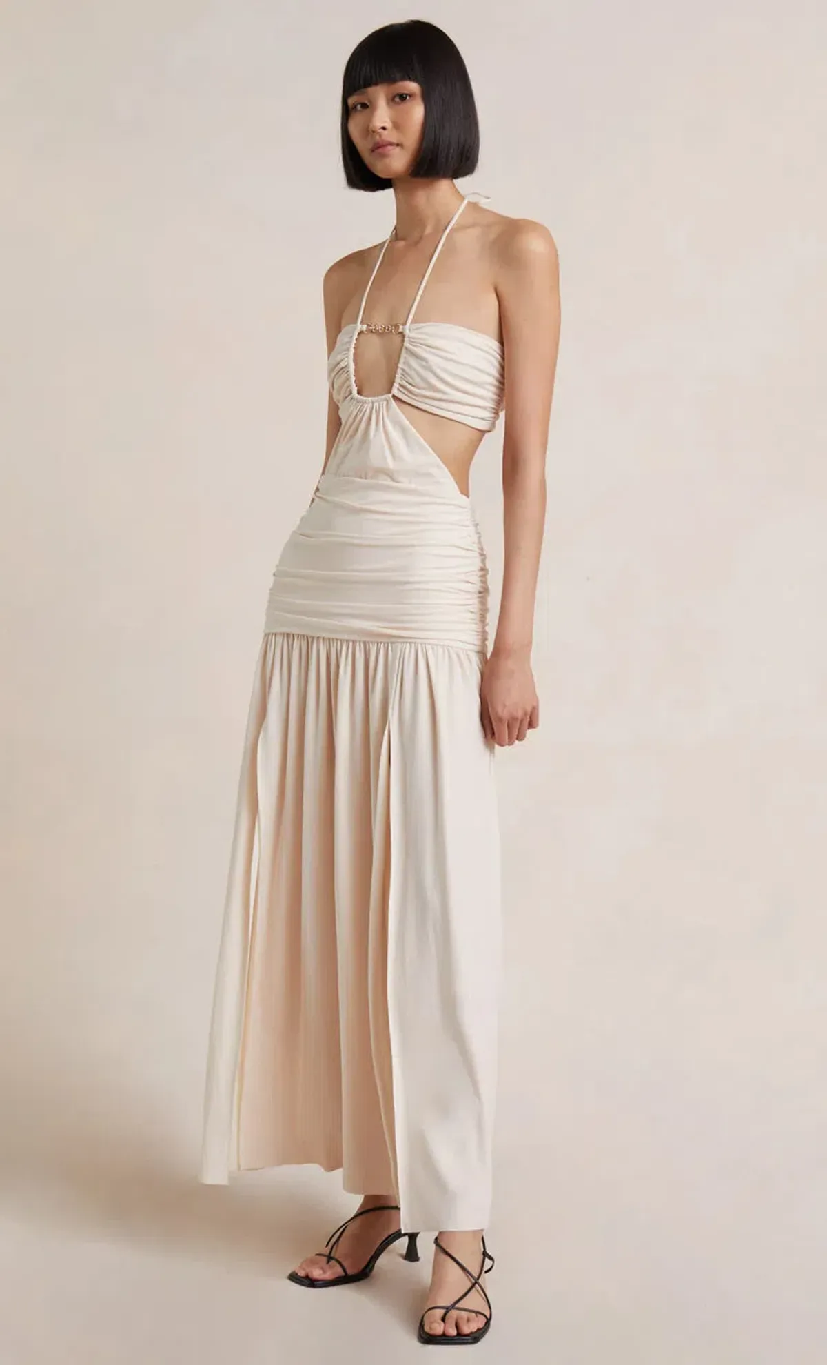 Bec & Bridge Adaline Cut Out Maxi Dress Cream Size 6 - Image 2