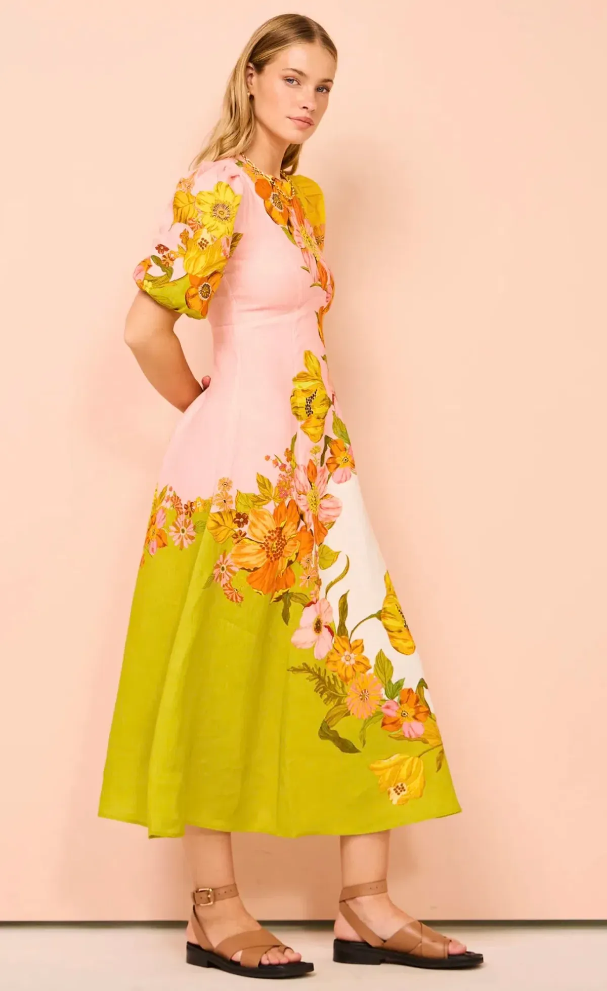 Alemais Silas Midi Dress Floral Size AU 16 - Image 5