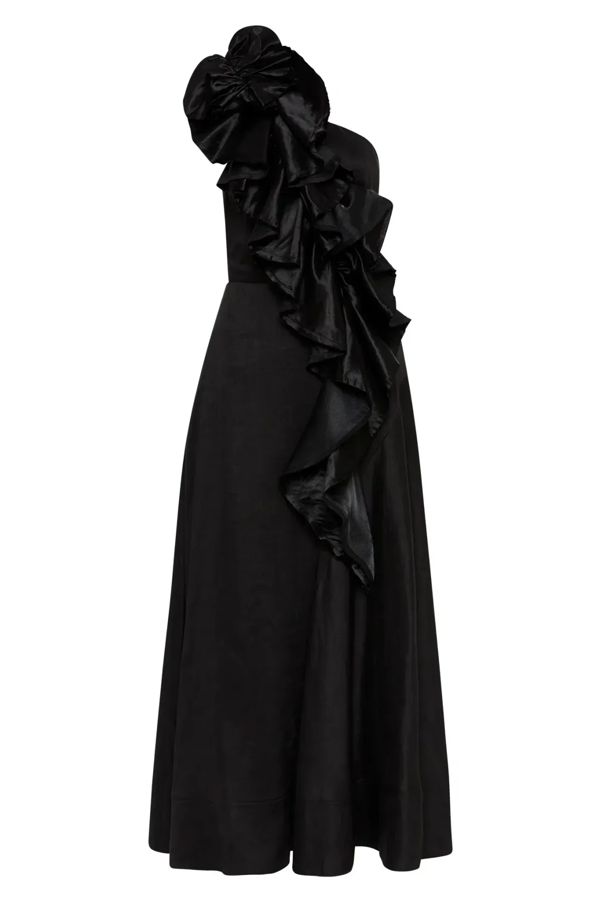 Aje Adelia Ruffle Midi Dress Black Size 16 - Image 5