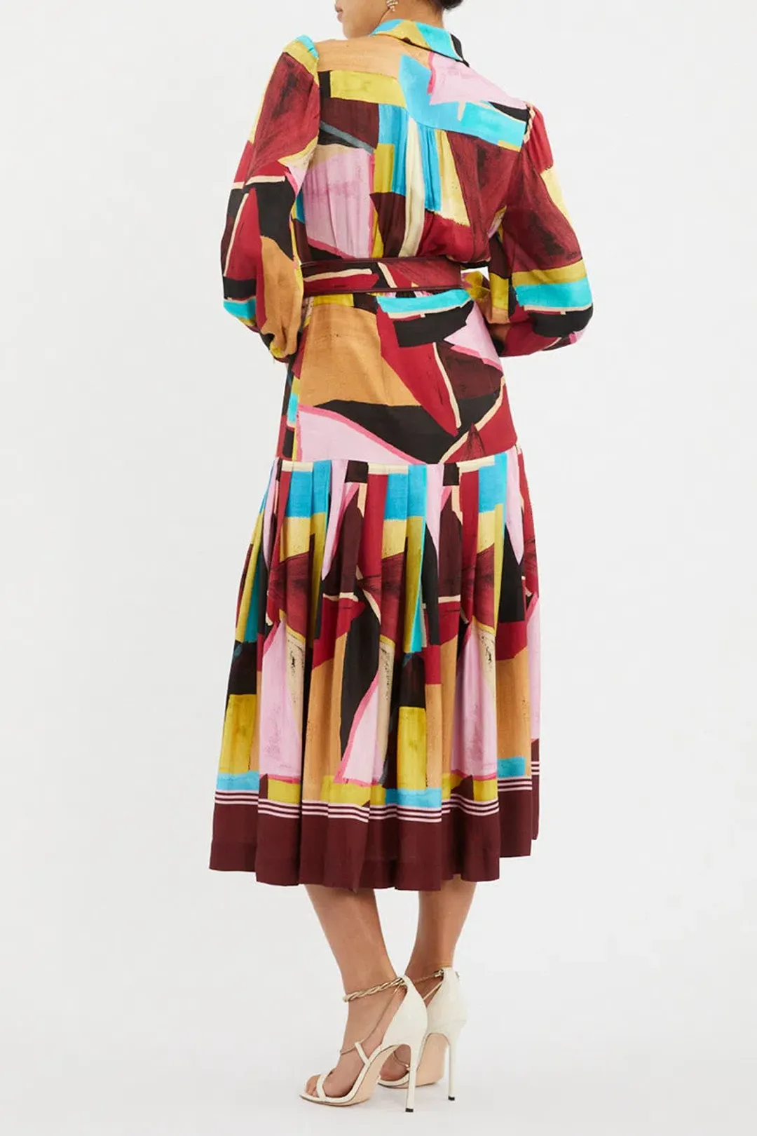 Rebecca Vallance Bastille Button Midi Dress Multi Size 12 for rent on The Volte - main image