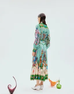 Alemais Evergreen Long Sleeve Shirtdress Multi Print Size 10 for rent on The Volte - image 3