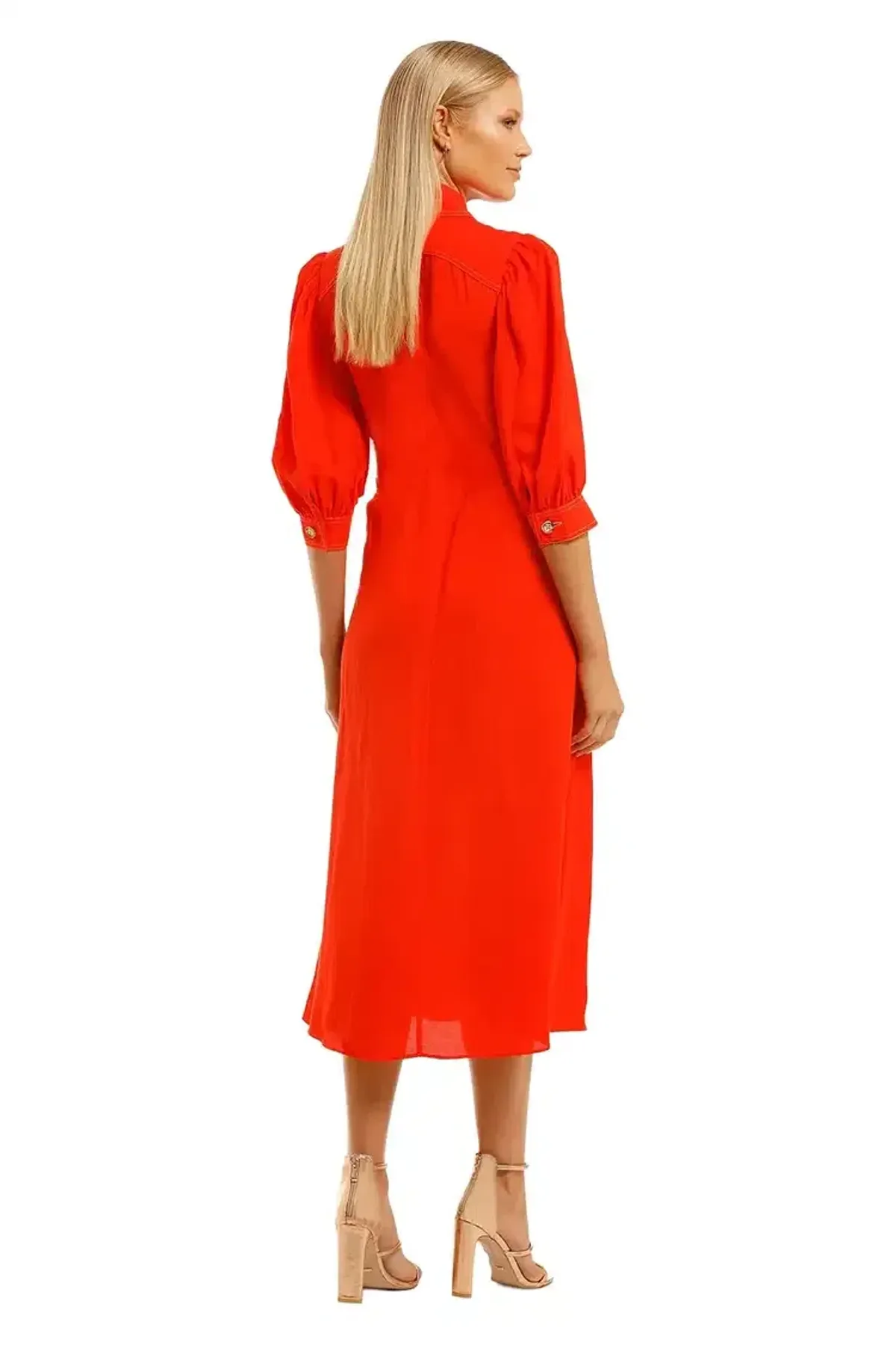 Ginger and Smart Memoir Shirt Dress in Tango Red Size 12 - Image 3