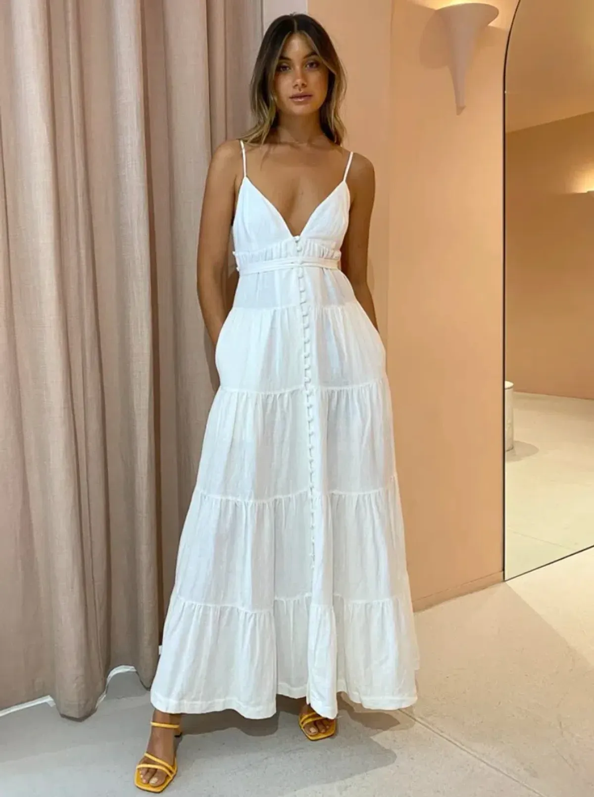 Hansen and Gretel Roberta Dress in Ivory Size S / AU 8 for rent on The Volte - main image