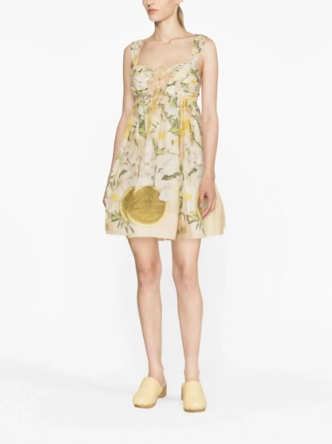 Zimmermann Coaster Strapless Ruched Mini Dress Blush Garden Size 1/AU 10 for rent on The Volte - main image