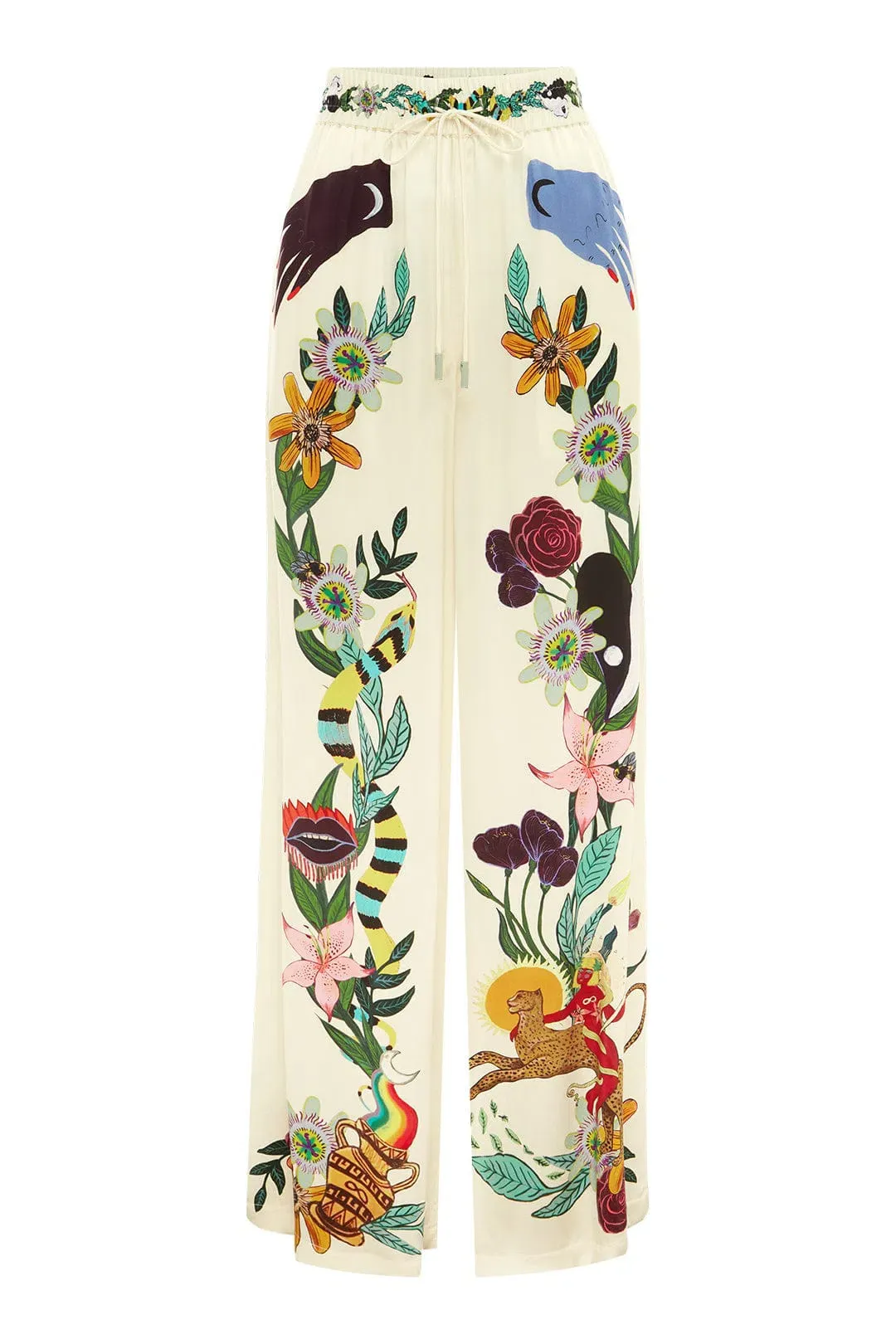 Alemais Meagan Oversized Silk Shirt and Pant Set Print Size 8 for rent on The Volte - main image