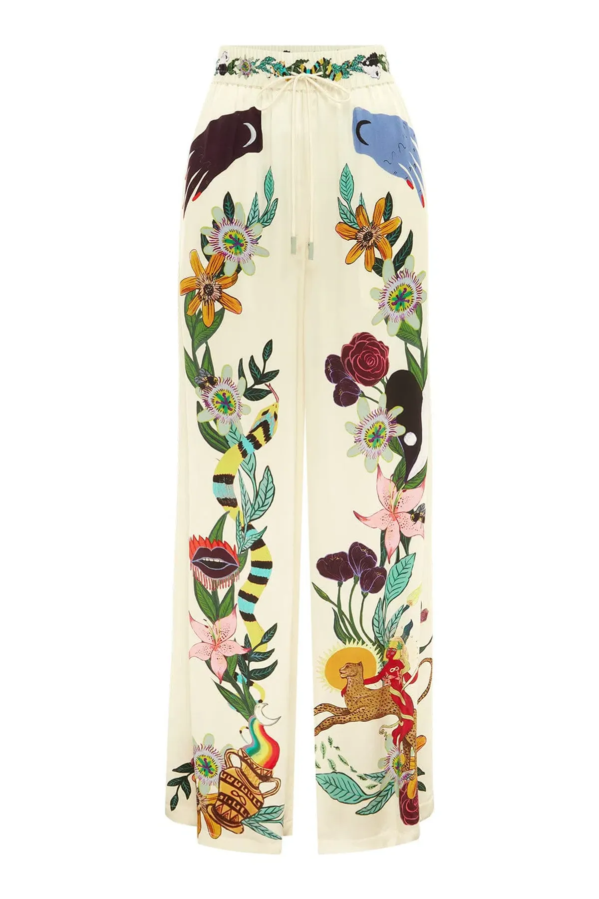 Alemais Meagan Oversized Silk Shirt and Pant Set Print Size 8 - Image 4