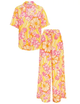 Alemais Fenella Silk-Twill Shirt and Pant Set Floral Size 8 for rent on The Volte - image 3