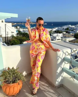 Alemais Fenella Silk-Twill Shirt and Pant Set Floral Size 8 for rent on The Volte - image 2