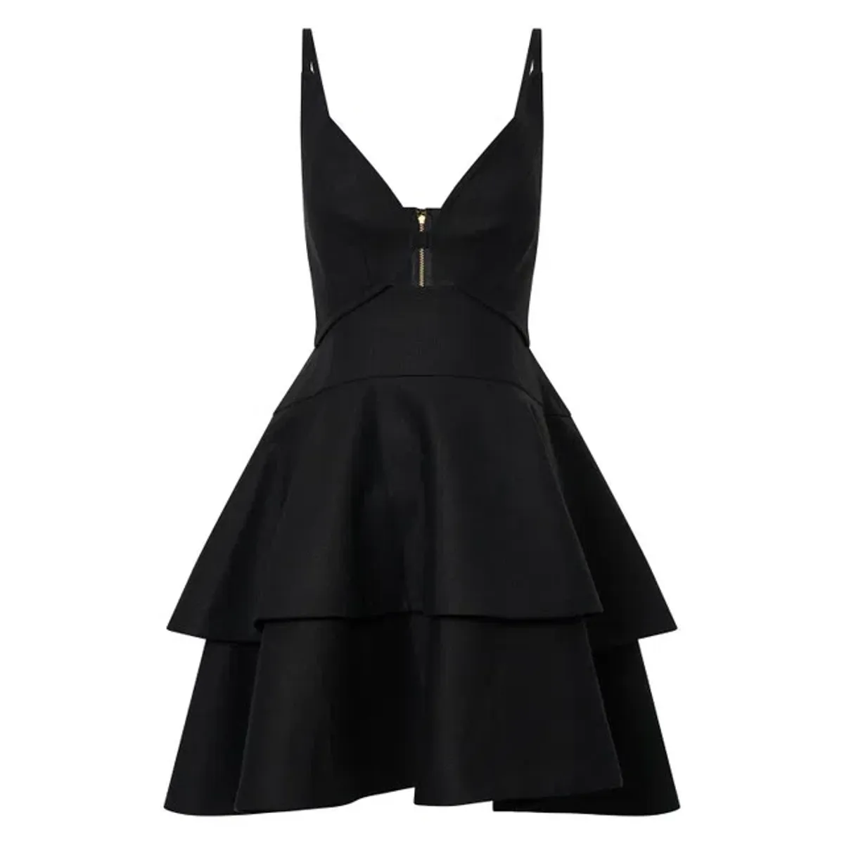 Oroton Tiered Bodice Dress Black Size 8 - Image 6