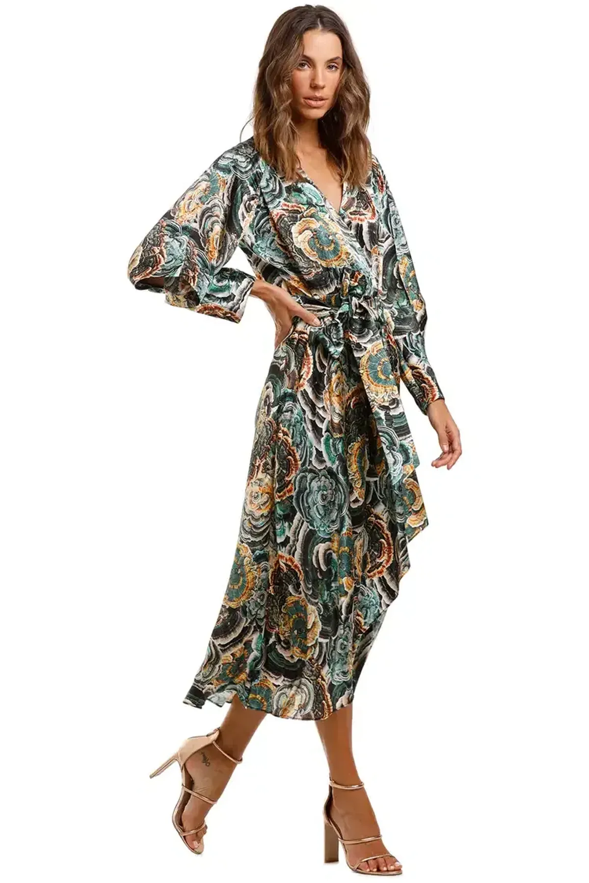 Ginger & Smart Underworld Wrap Midi Dress Floral Size 10 - Image 4