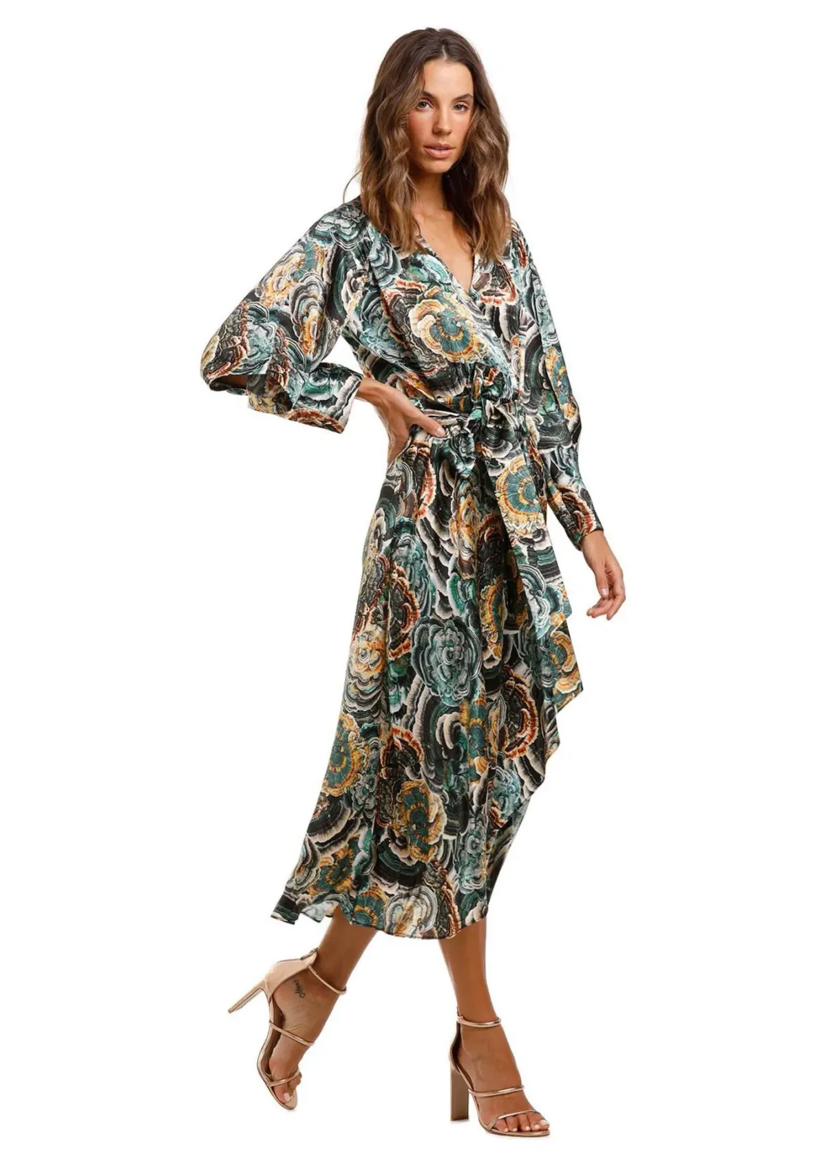 Ginger & Smart Underworld Wrap Midi Dress Floral Size 10 - Image 1