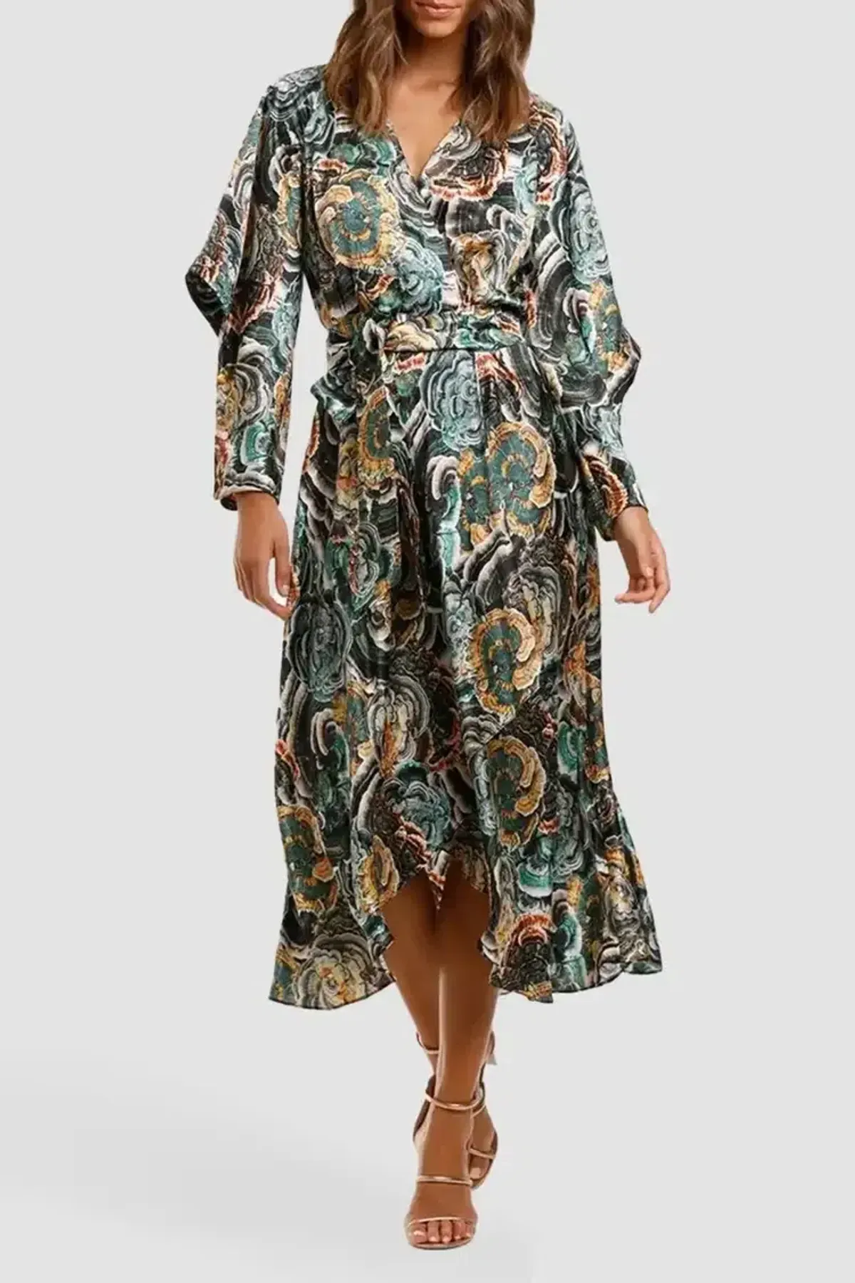 Ginger & Smart Underworld Wrap Midi Dress Floral Size 14 - Image 2