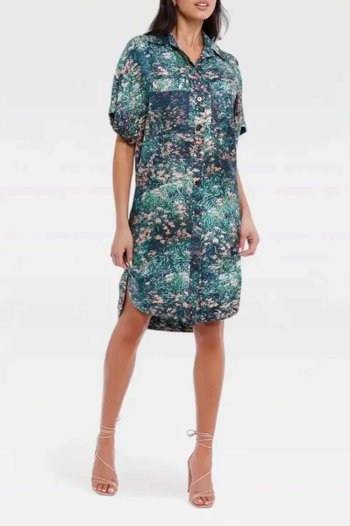 Ginger & Smart Night Grass Mini Shirt Dress Multi Size 14 - Image 2