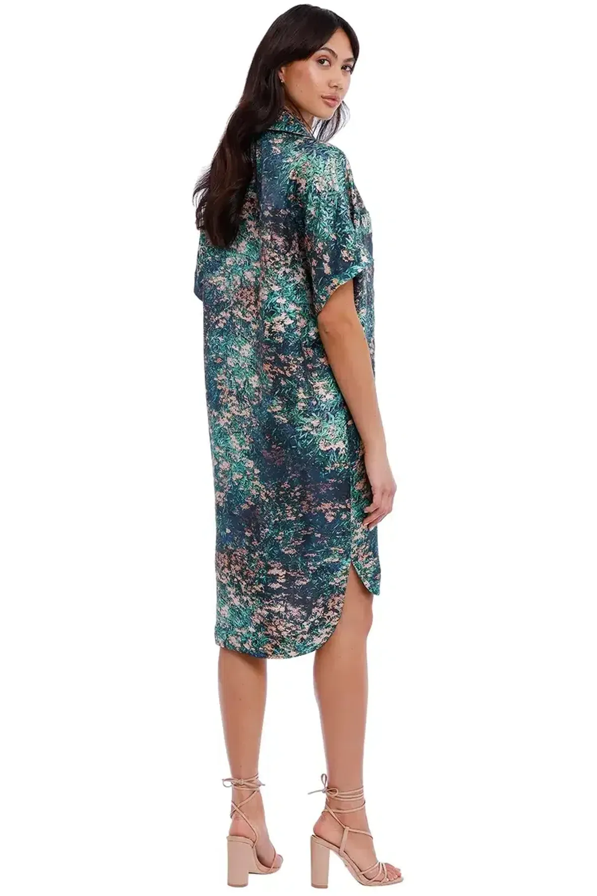 Ginger & Smart Night Grass Mini Shirt Dress Multi Size 14 - Image 3
