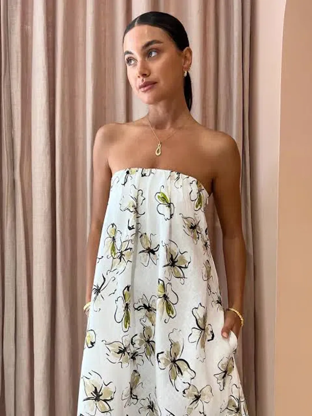Bec & Bridge Giselle Strapless Maxi Dress Floral Size 10 for rent on The Volte - main image