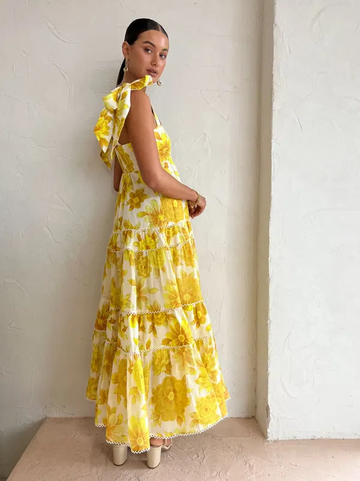 Alemais Sonny Midi Dress in Lemon Floral Size XS / AU 6 - Image 2