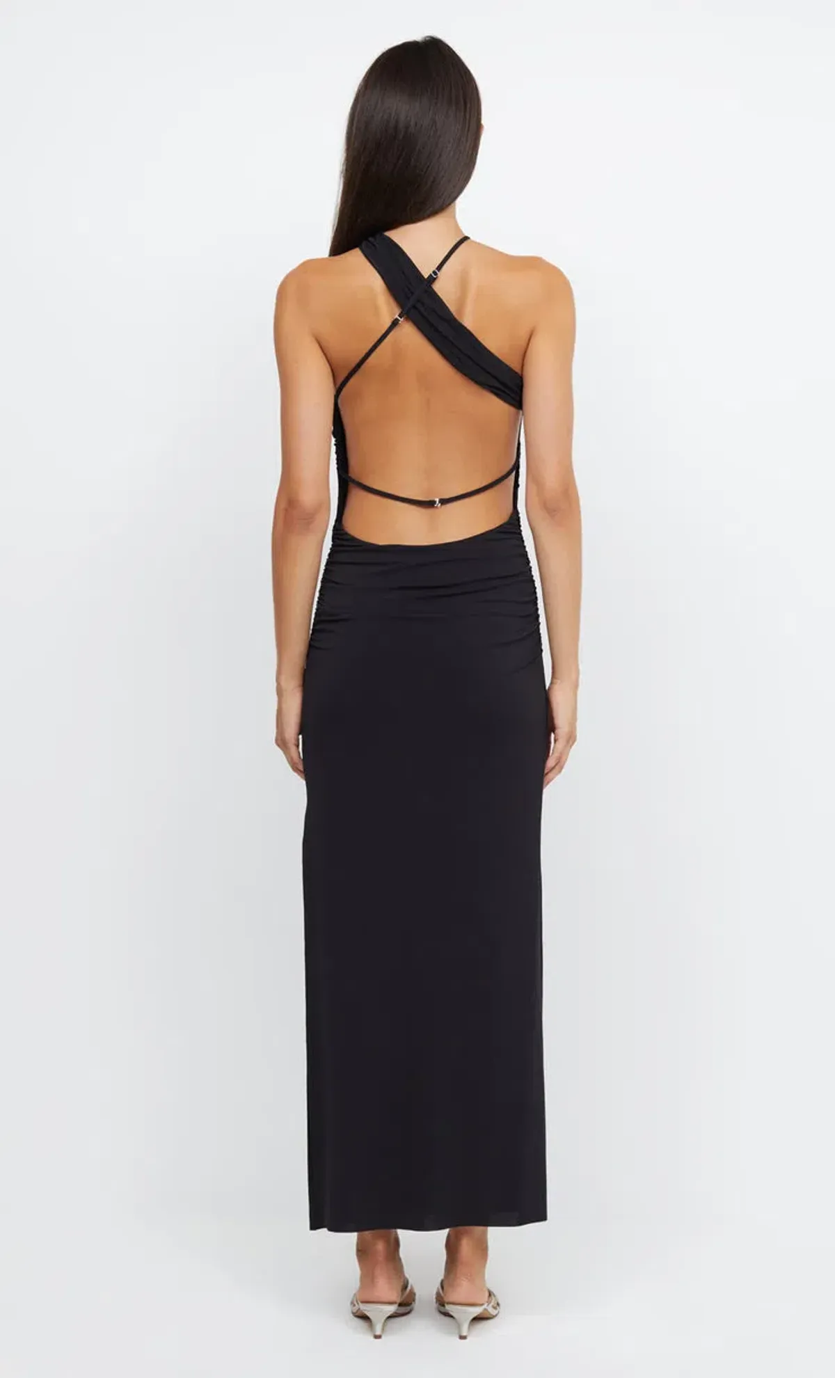 Bec & Bridge Montana Cross Over Asymmetrical Backless Dress in Black Size 6 - Image 2