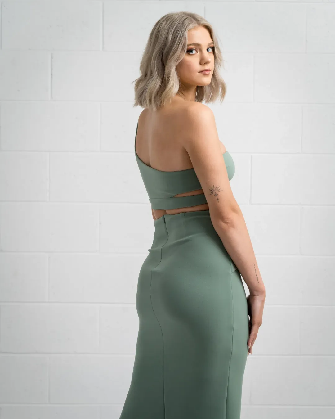Bec and Bridge Ivy Crop and Skirt Set Green Size 10 for rent on The Volte - main image