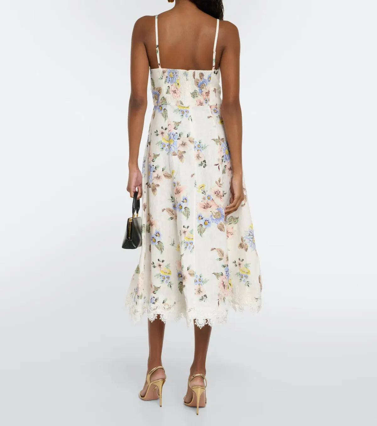 Zimmermann Appliqué Picnic Dress Blue Floral Size 8 - Image 2
