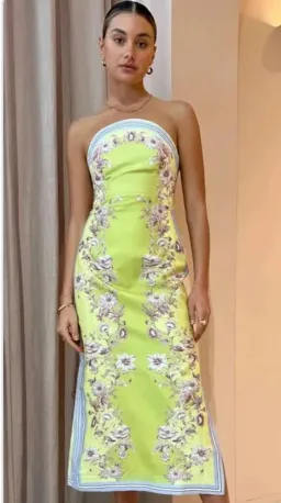 Alemais Marion bodice dress midi length for rent on The Volte - image 1