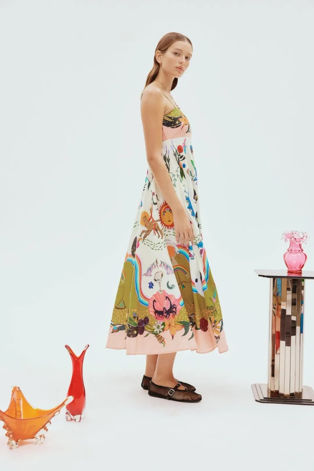 Alemais Evergreen Sundress Multi Print Size 12 for rent on The Volte - main image