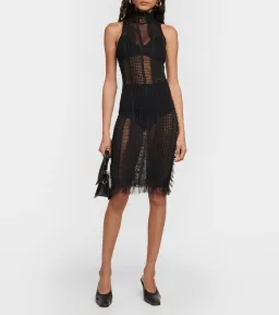Roberta Einer Angel Sheer Mini Dress Black Size 6 for rent on The Volte - image 3