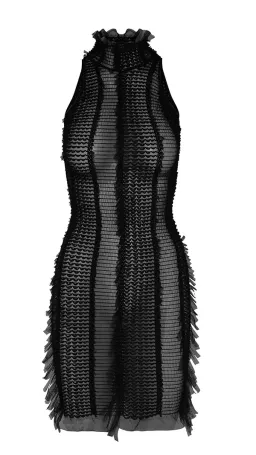 Roberta Einer Angel Sheer Mini Dress Black Size 6 for rent on The Volte - image 1