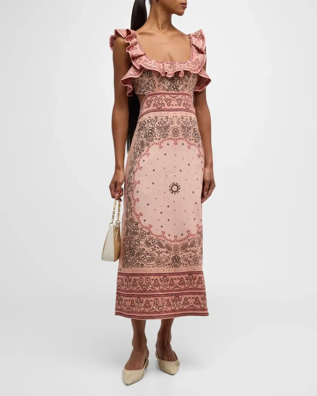 Zimmermann Matchmaker Frilled Midi Pink Bandana Size 2 / AU 12 - Image 1