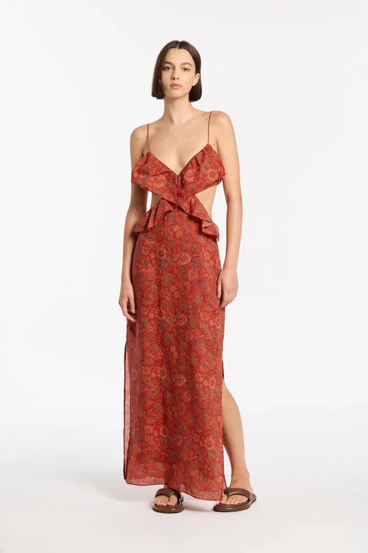Sir The Label Allegra Frill Maxi Dress Idalia Floral Print Size 1 / AU 8 for rent on The Volte - main image