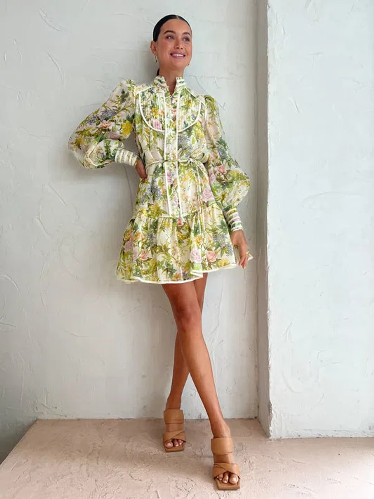 ALEMAIS Eden Mini Dress Floral Size 8 - Image 1
