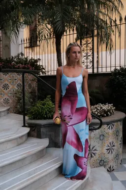With Harper Lu Dress Sky Lily Floral Slip Size 10 for rent on The Volte - image 1