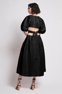 Aje Mimosa Cut Out Midi Dress Black Size 10 for rent on The Volte - image 3