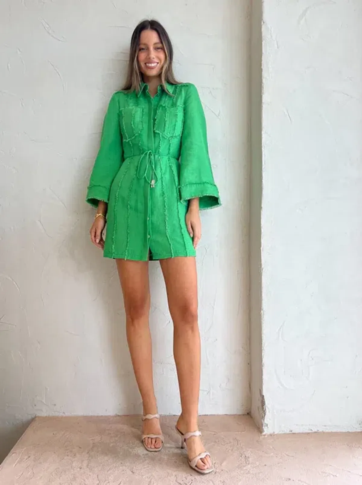 Significant Other Aleksandra Mini Dress in Sea Green Size 12 - Image 1