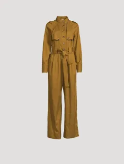 Shona Joy Sara High Neck Boiler Suit Tapenade Size 14 for rent on The Volte - image 5