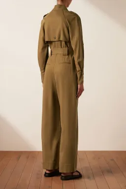 Shona Joy Sara High Neck Boiler Suit Tapenade Size 14 for rent on The Volte - image 4